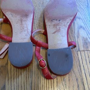 J crew red sandals.